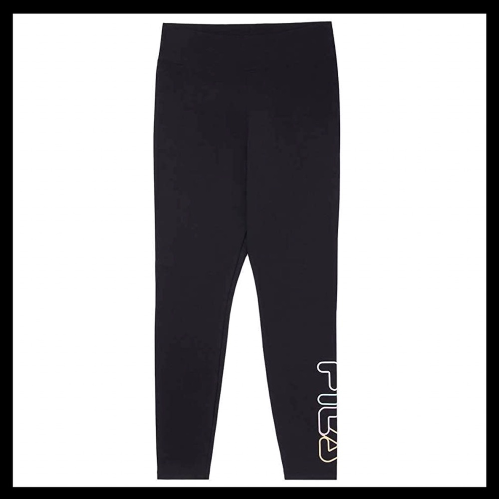 FILA Women’s Cotton Leggings Black - Picture 4 of 6